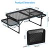 Foldable Camping Table Collapsible Picnic Aluminum Alloy Grill Stand 88LBS Max Load BBQ Table with 2 Side Trays