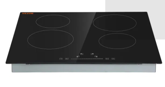 VEVOR Built in Electric Stove Top, 23.2 x 20.5 inch 4 Burners, 240V Glass Radiant Cooktop with Sensor Touch Control, Timer & Child Lock Included,