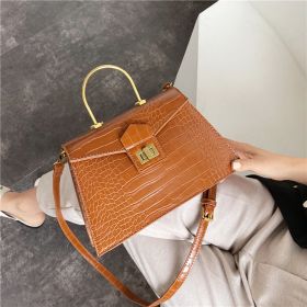 Autumn And Winter New Trendy Fashion Wild One-shoulder Portable Messenger Small Square Bag (Color: Orange)