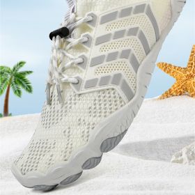 Men's And Women's Non-slip Five-finger Mountaineering Fitness Shoes (Option: D025 White-44)