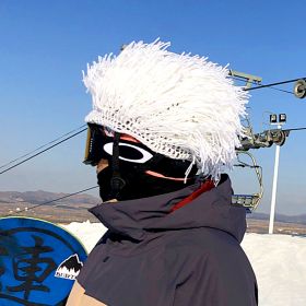 Ski Helmet Cover Hat Decoration Cover (Option: Short model white)