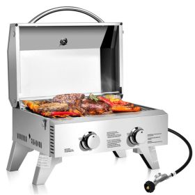 Camping party Picnic Heavy Duty Portable Tabletop BBQ Grill Stove (Color: Silver)