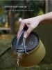 Silicone folding kettle portable wild camping outdoor open fire coffee tea cassette cooker cookware