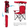 Portable Folding Beach Canopy Chair with Cup Holders